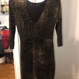 Black and gold dress